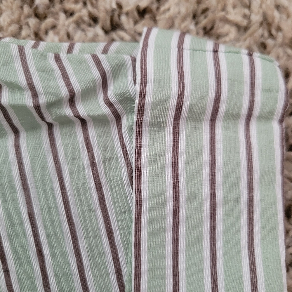 Madewell Dolman Crop Top Stripe Shirt Pistachio Green Brown Ivory Cropped Small - Picture 4 of 9